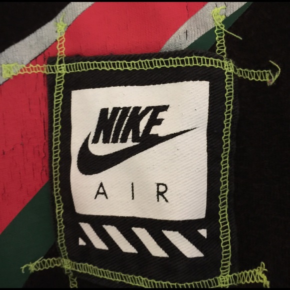 NIKE Air J"Just Do It" Iconic Retro Checkmark  TShirt Multi Black Red Yellow S - Picture 5 of 9